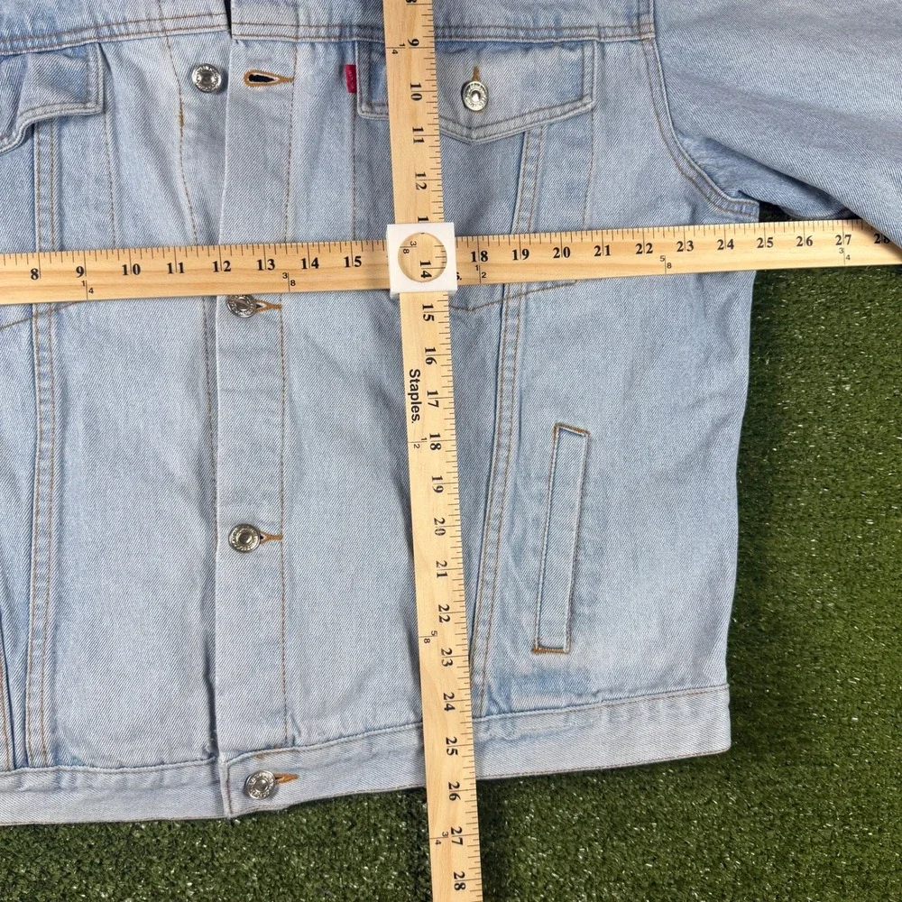 Classic Cotton Co Iron Maiden‎ The Trooper Denim Jacket Light Wash Blue XL
